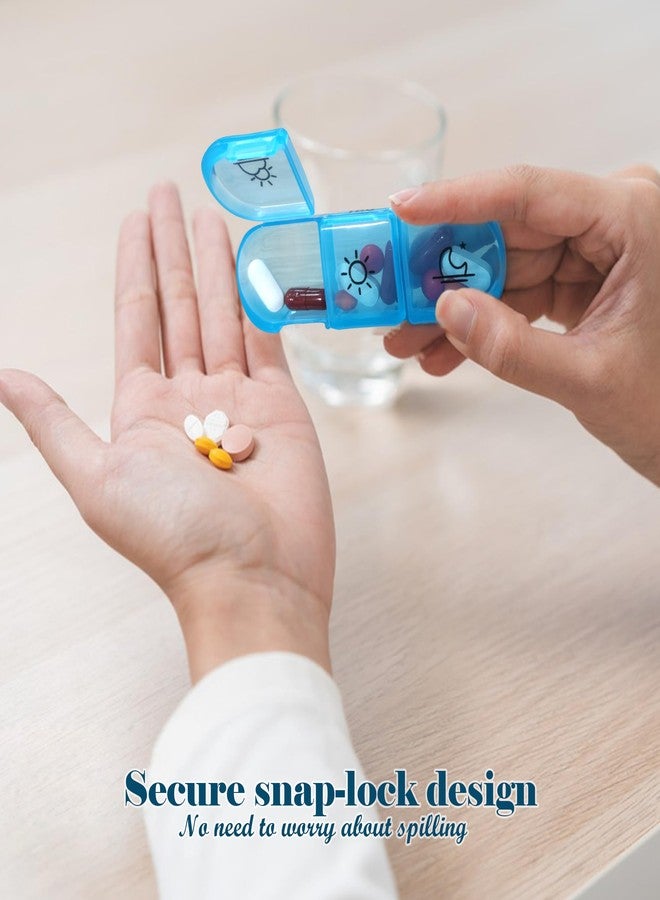 Quacc 1 PCS Weekly Pill Box Organizer 7 Day 3 Times Portable Travel Medicine Pill Organizer Tablet Box for Gel Capsules, Fish Oils, Vitamins, Supplements (Colorful) - Image 5